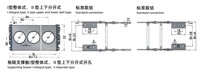 TL I、II型鋼制拖鏈上下分開式圖片